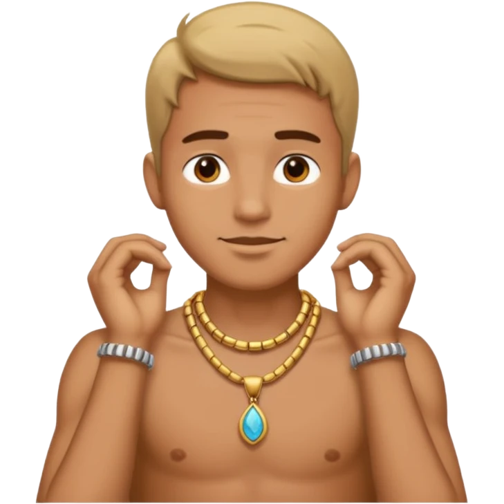 Man with hands around neck emoji