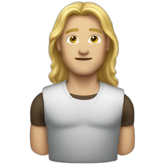 Man with blonde long hair and broken arm emoji