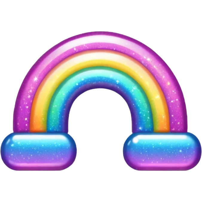 Girly glitter rainbow emoji