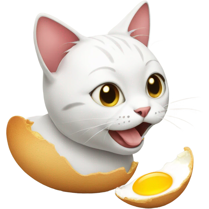 Cat eat egg emoji