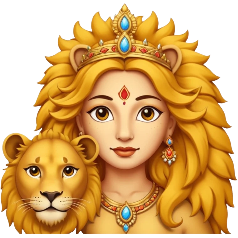 Divine Mother Durga & Lion. emoji