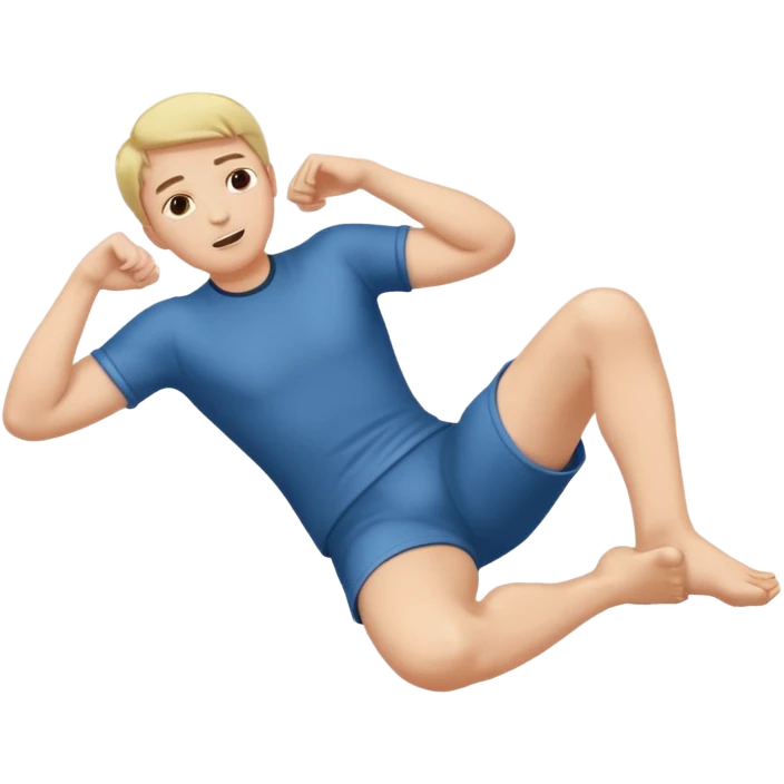 person laying down kicking feet with hands on chin emoji