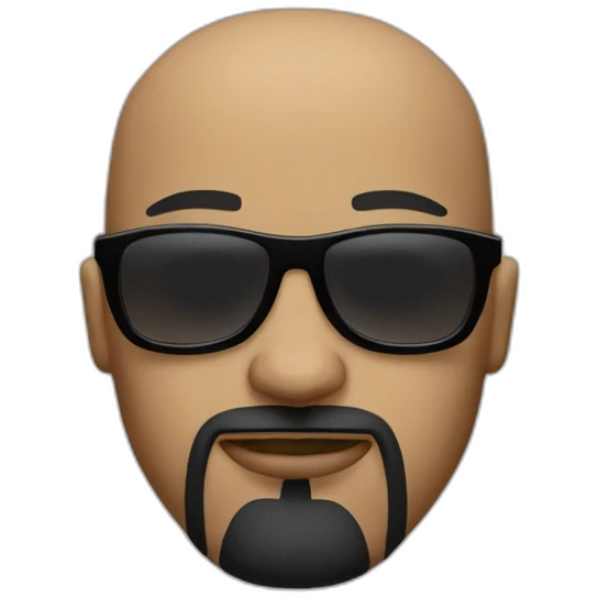 Bald headed gangster with sunglasses and a goatee emoji