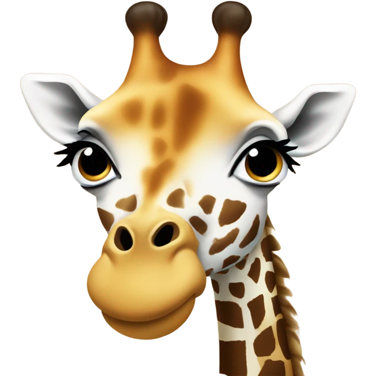 Giraffe with kissy face emoji