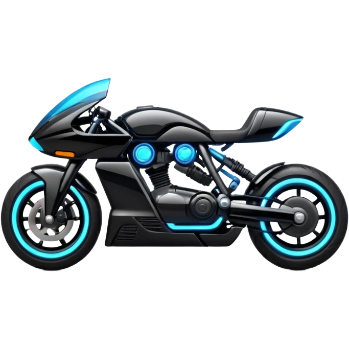 Sketch a futuristic motorcycle with neon lights & sleek sci-fi design. emoji