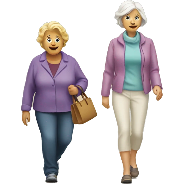blond woman and grandmother walking emoji
