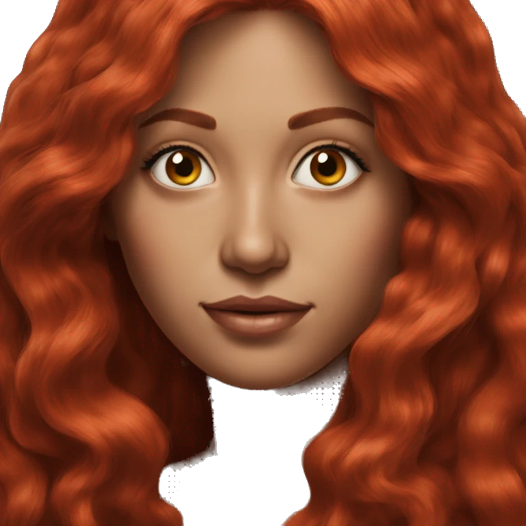 Hyper realistic women with beautiful red long hair  emoji