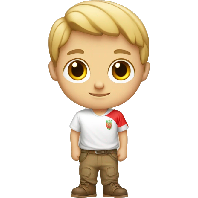 White boy wearing a shirt with Peruvian flag emoji