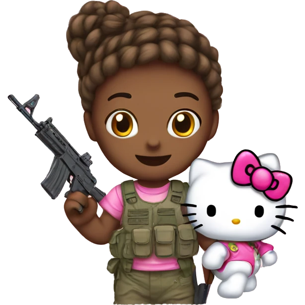 Hello Kitty with ak emoji