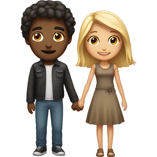 Girl and guy in love  emoji