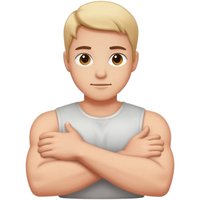 Arms crossed grabbing on nec  emoji