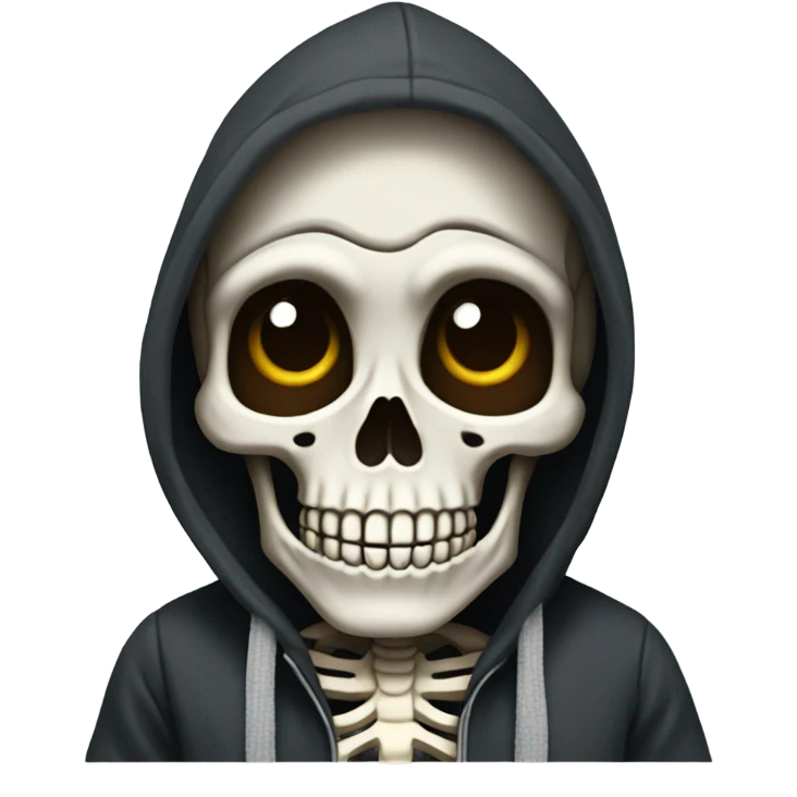 Skeleton in a hoodie emoji