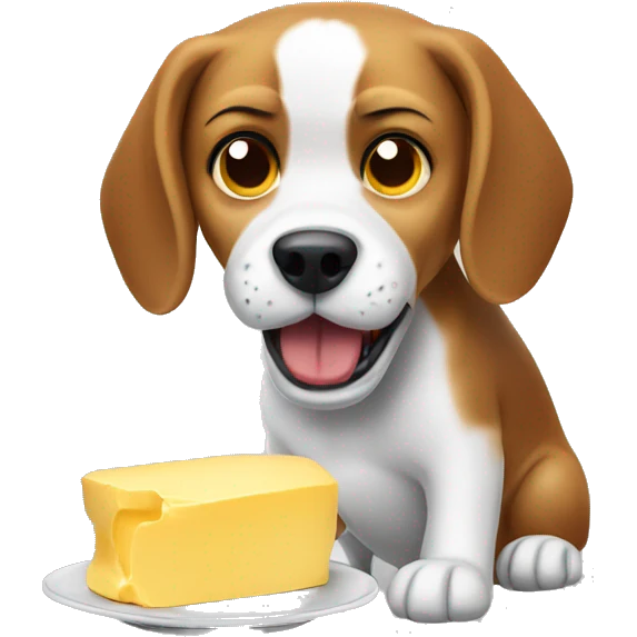 angry beagle eating butter emoji
