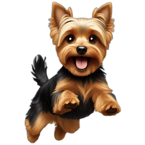 jumping so high Yorkshire Terrier emoji