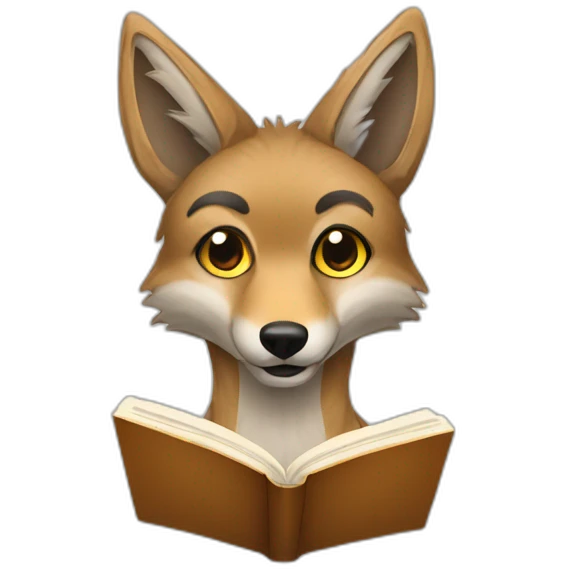 Coyote con libros emoji