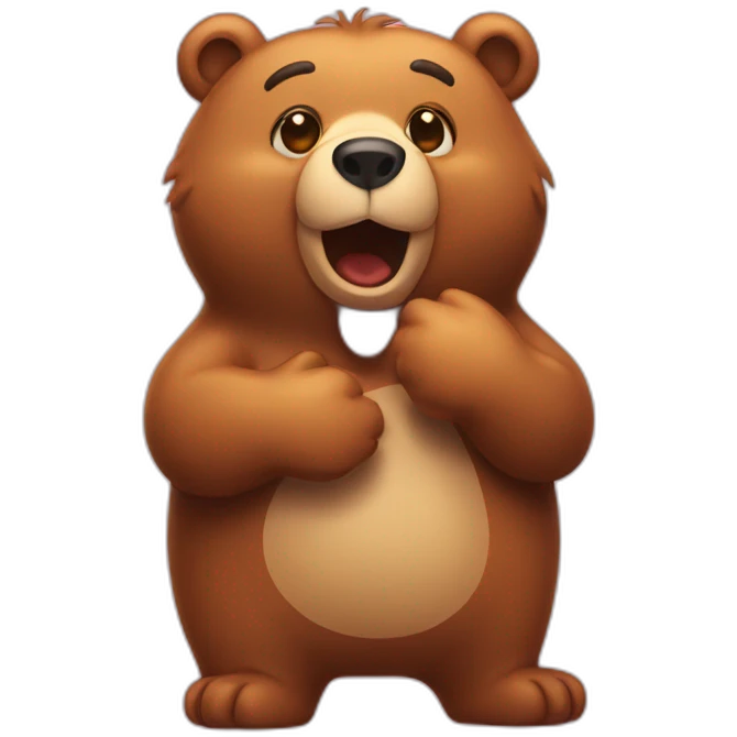 Bear blowing kiss into air  emoji