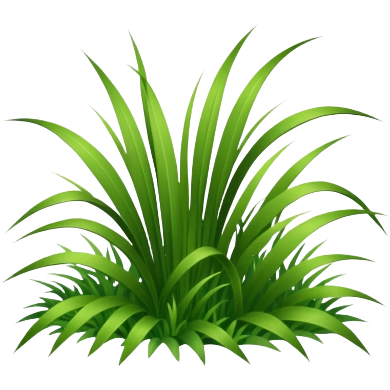 Large sprigs of grass made of felt texture, scrapbooking style, transparent background emoji