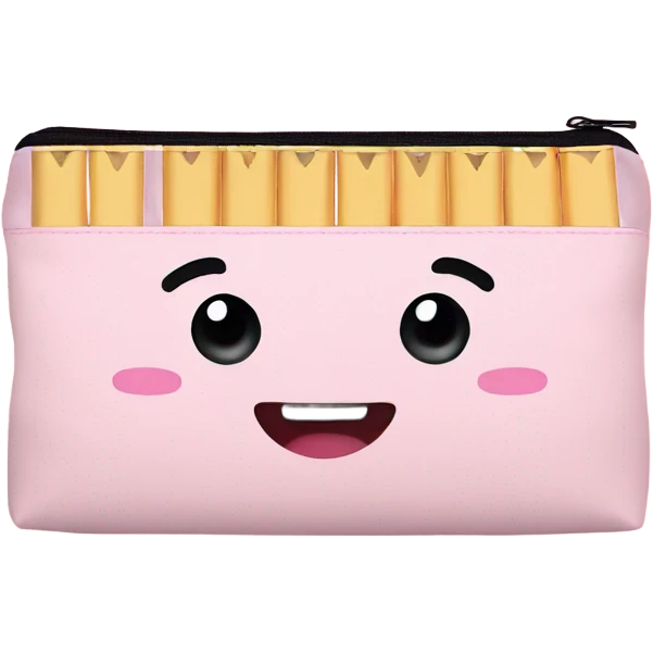 Pencil case light pink  emoji
