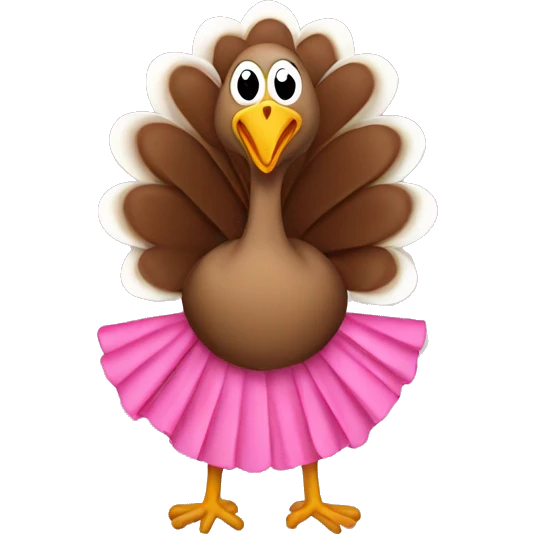 Turkey with a pink skirt emoji
