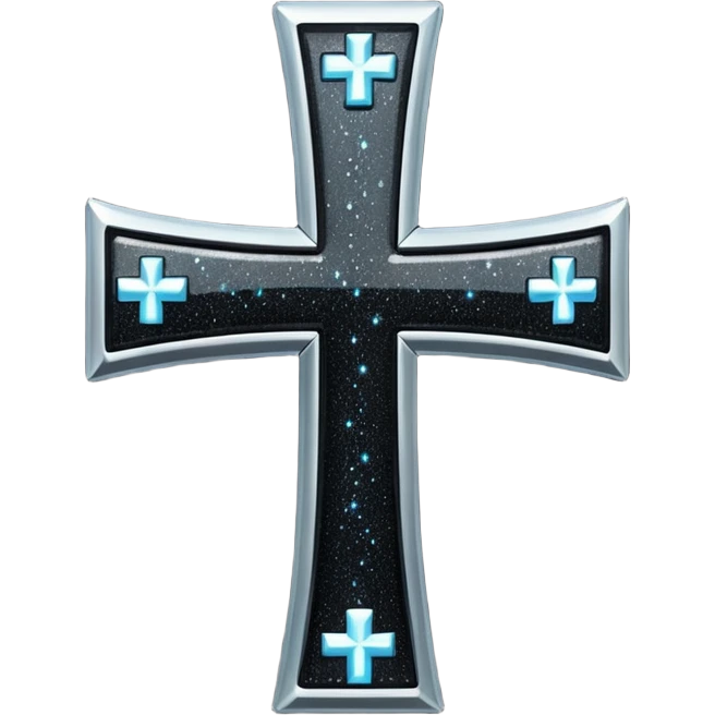 Glitter black cross emoji