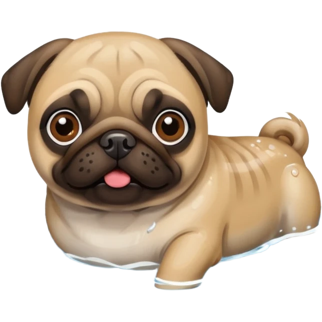 Pug  nadando emoji