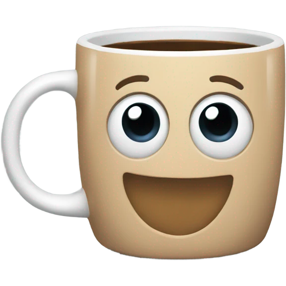 Coffee mug that says hello  emoji