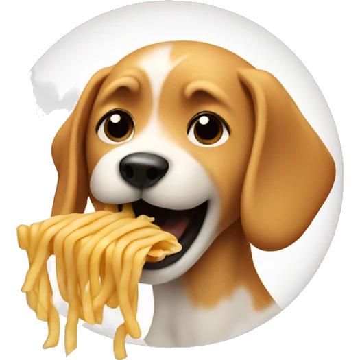 Dog eating pasta  emoji