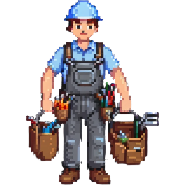 full body labour worker carrying tools emoji