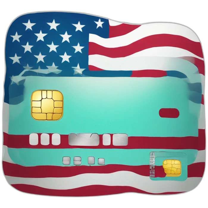 credit card with us flag emoji