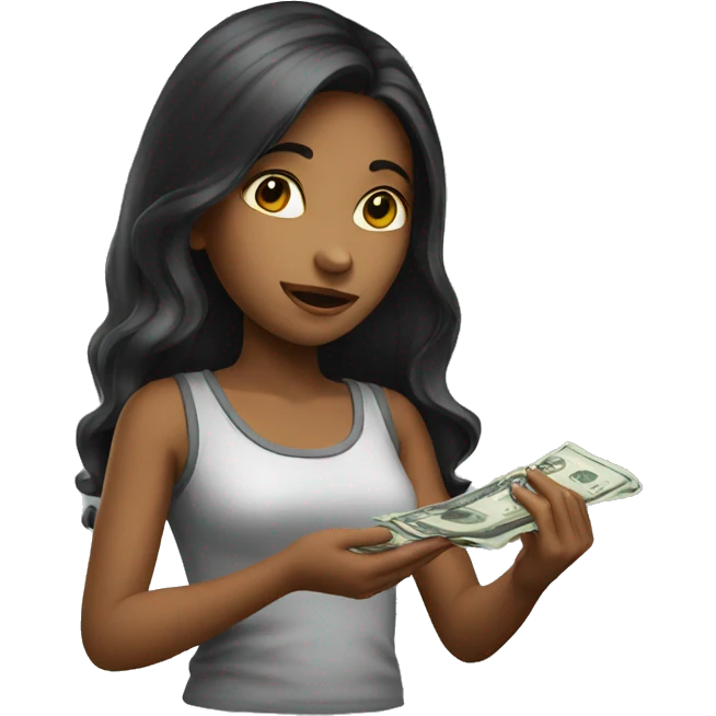 girl paying money emoji