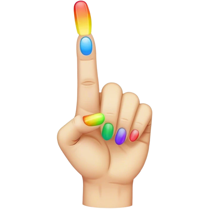 Rainbow middle finger emoji