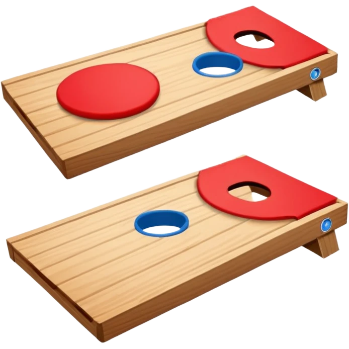 Corn hole board with a bag on it emoji