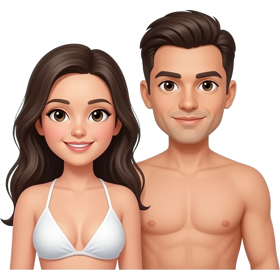 naked couple on beach frin behind emoji