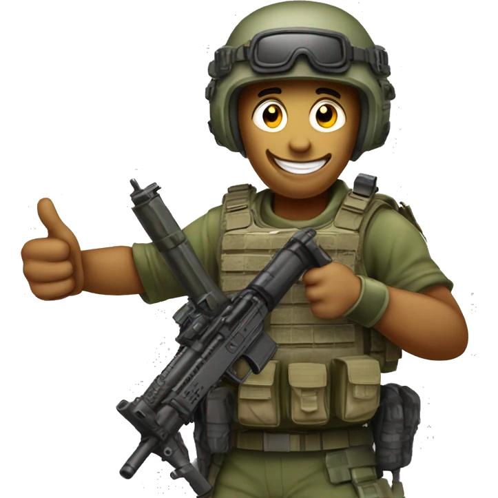 Special forces thumbs up with rifle emoji