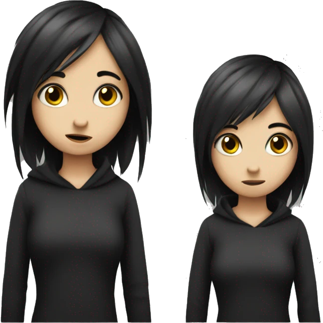 An emo girl with her left and right arm facing north east emoji