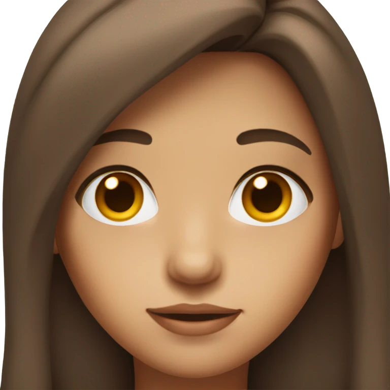 a girl with beautiful brown hair and amber eyes emoji