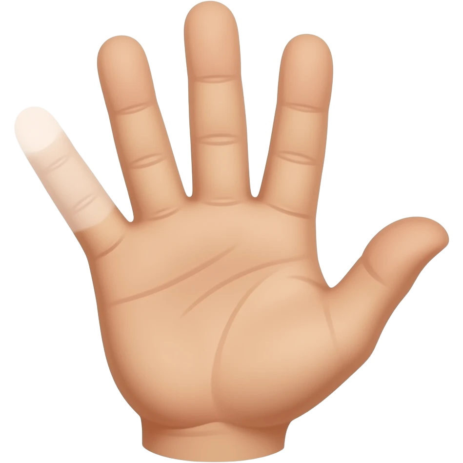 Een hand heeft vijf vingers en maakt een vuist, de middelste staat omhoog. Maar de bovenste helft van de omhoogstaande vinger mist. emoji