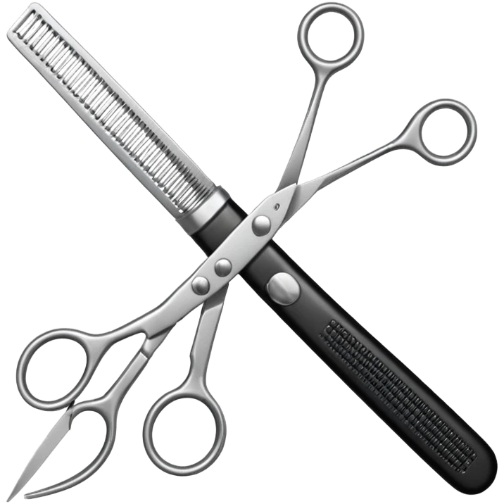 barber shop, scissors & comb. emoji