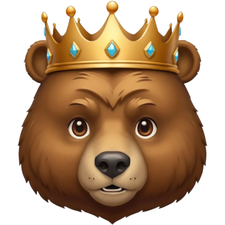 Bear with bronze crown — strong and gentle emoji