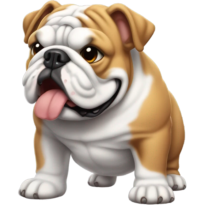 English bulldog gets butt scratches emoji