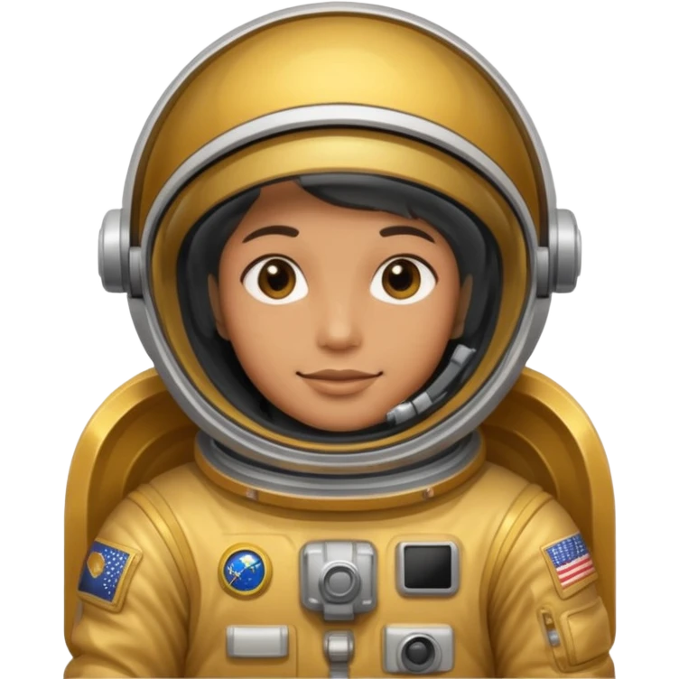 an astronaut without helmet and having golden suit emoji
