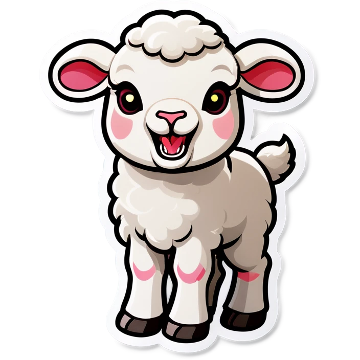 A lamb with fangs emoji