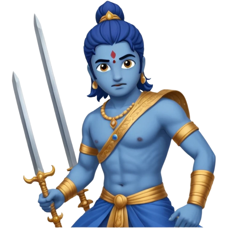 Arjun with Krishna in Mahabharata battle ground  emoji