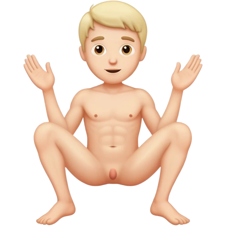 Naked man with penis between his legs emoji