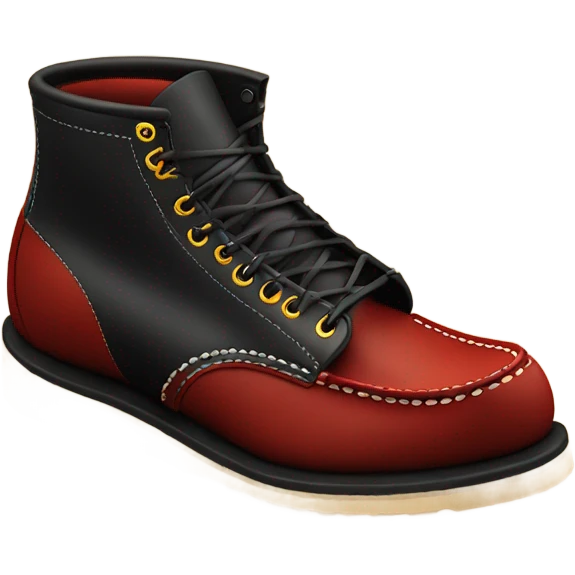 Red wing moc toe boot in black  emoji