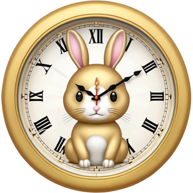 Gold bunny clock  emoji