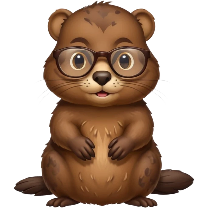 spectacled beaver with clotches emoji