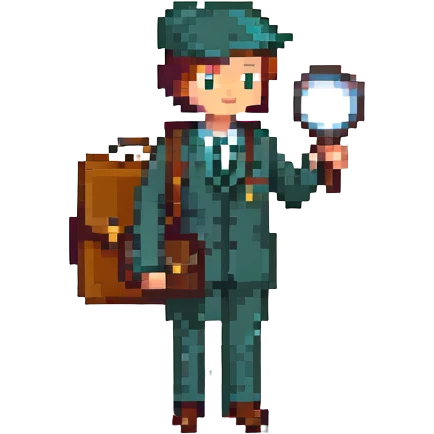 schoolboy with a briefcase and a magnifying glass emoji