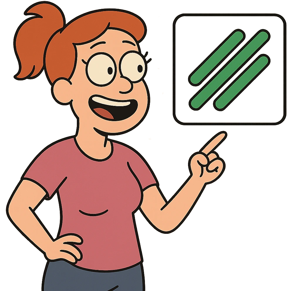 grid of square emojis representing Galxe 3-stripe logo, three diagonal lines in green, rest in light gray emoji