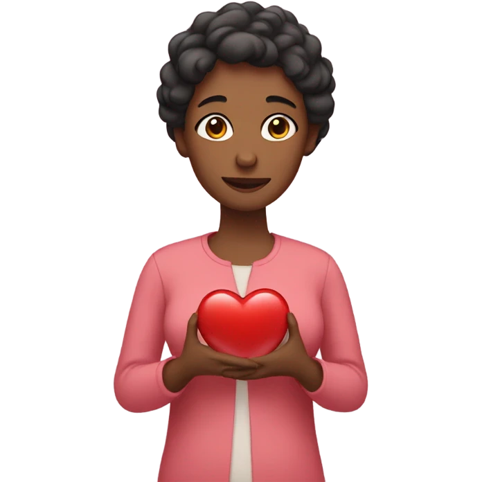 Mom holds her heart in her hands emoji